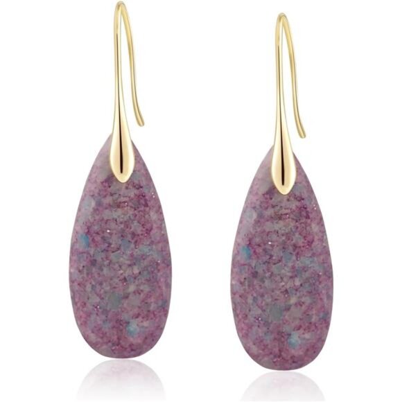 Emperor Stone Teardrop Earrings – Unique Natural Stone, Dazzling - Picture 1 of 4